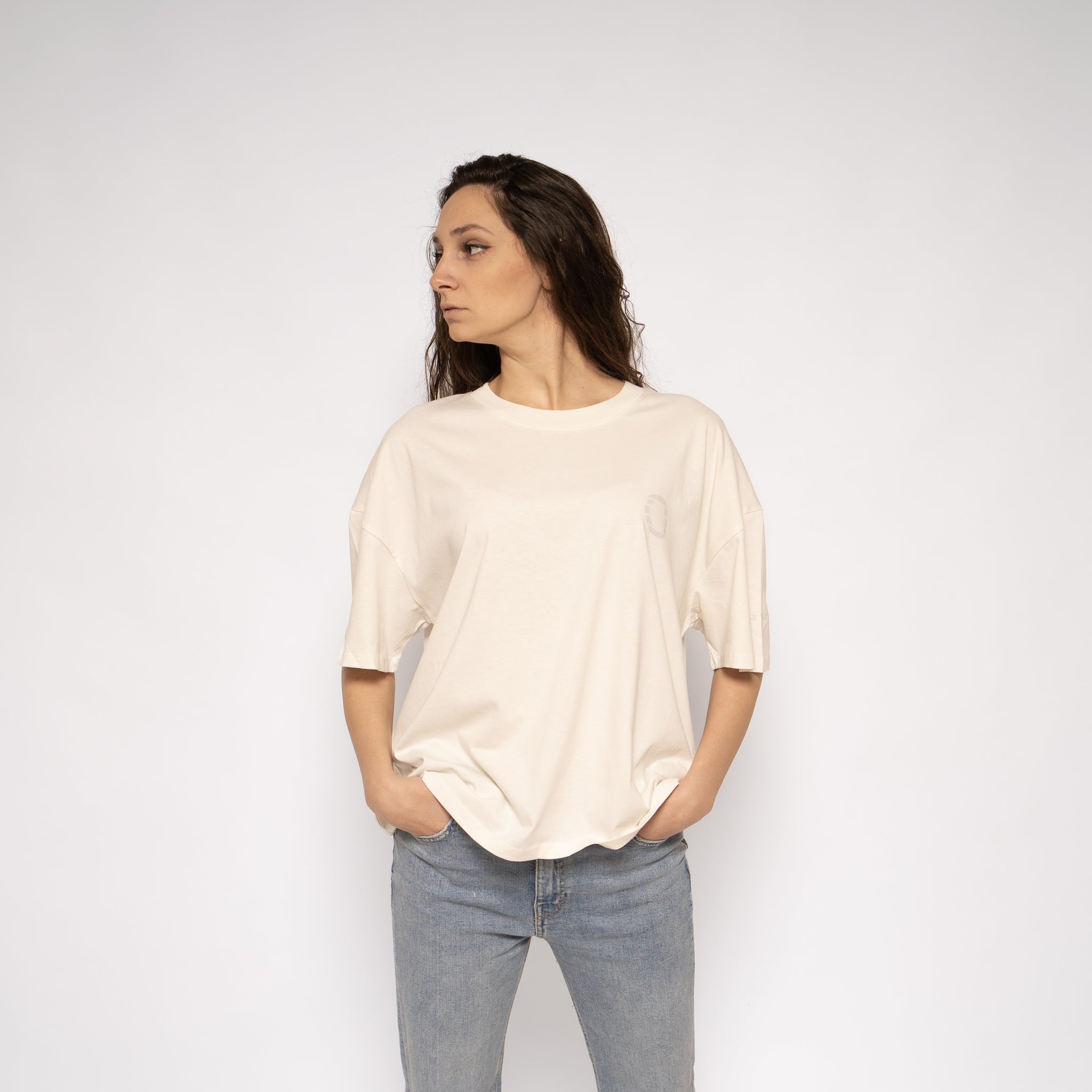 T-shirt Donna Ivory Oversize