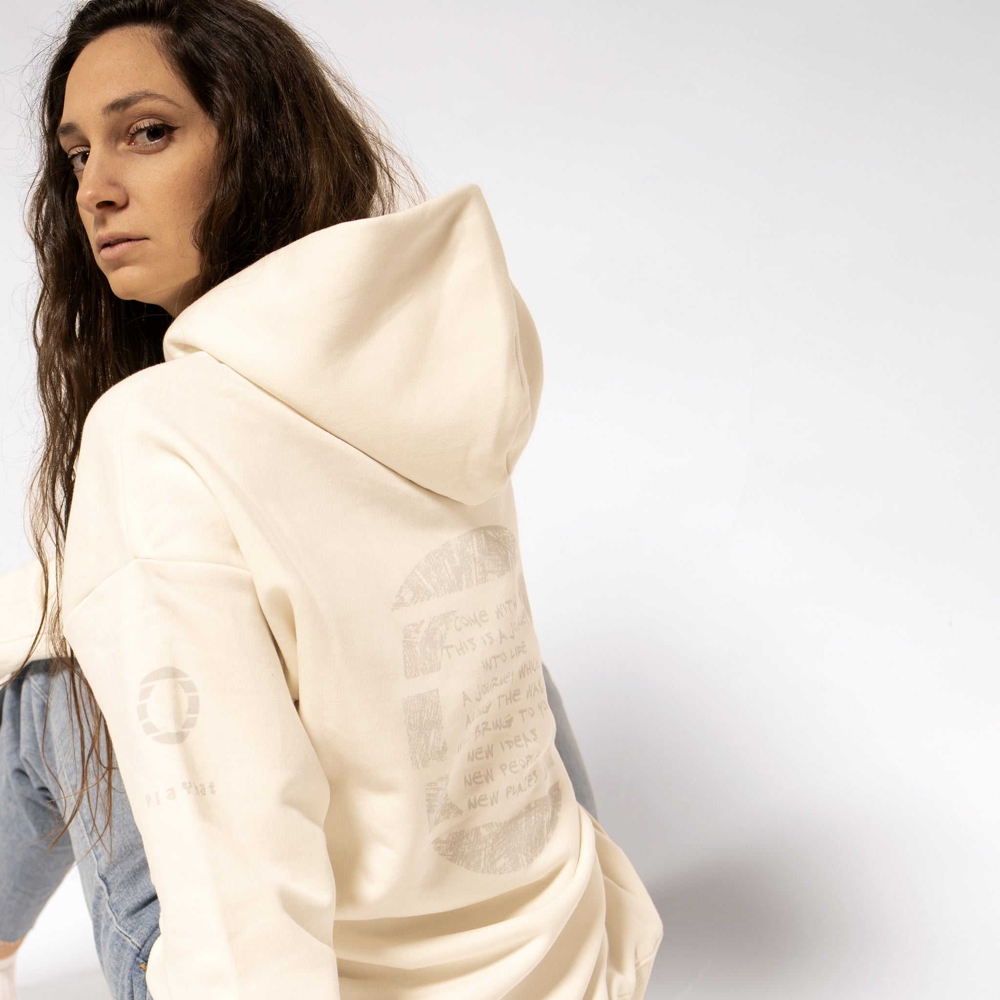 Felpa Unisex over con cappuccio Ivory