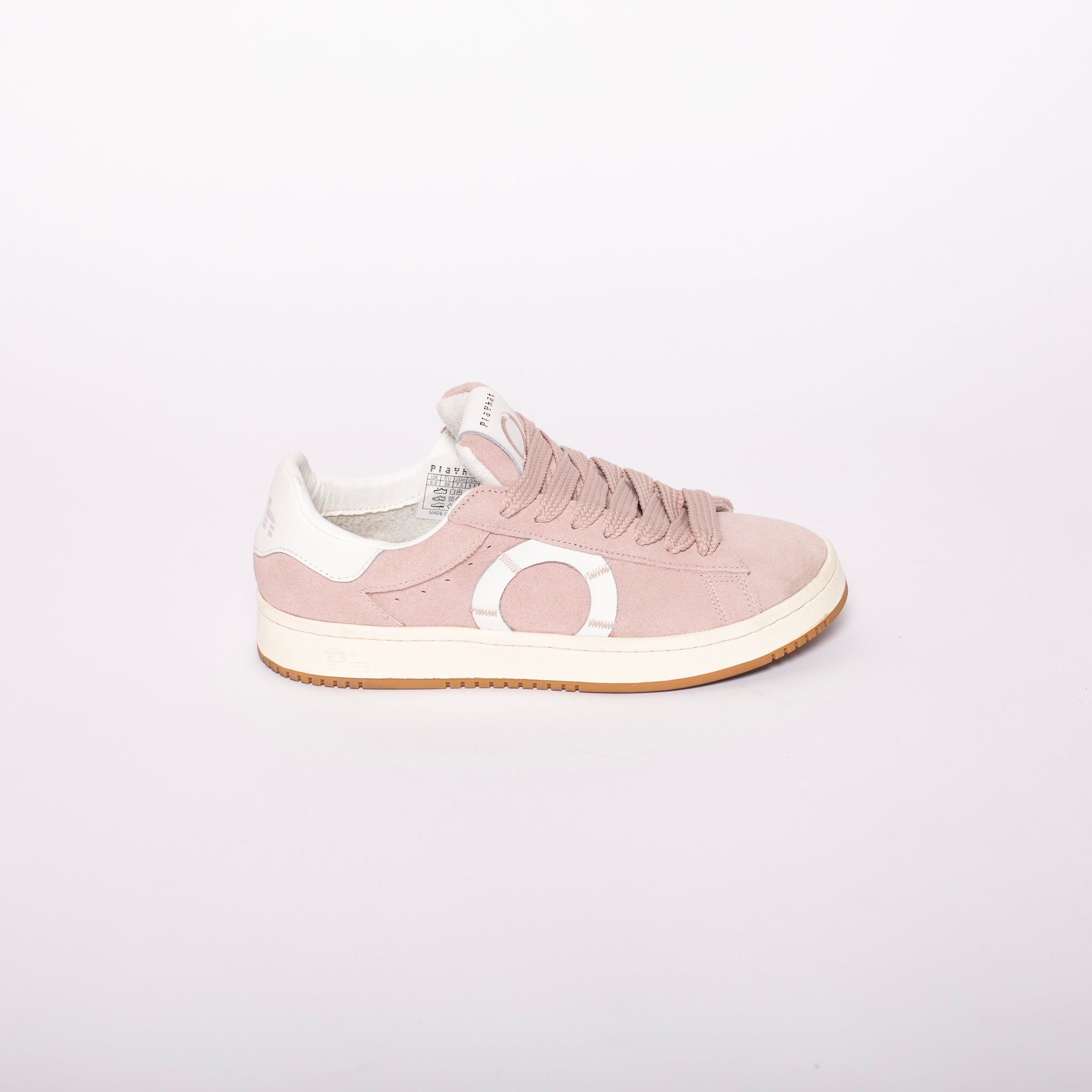 Sneakers in camoscio con logo sul lato e lacci flat colore Rosa