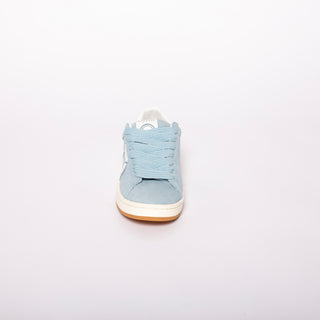 Immagine frontale sneakers con lacci flat colore Azzurro