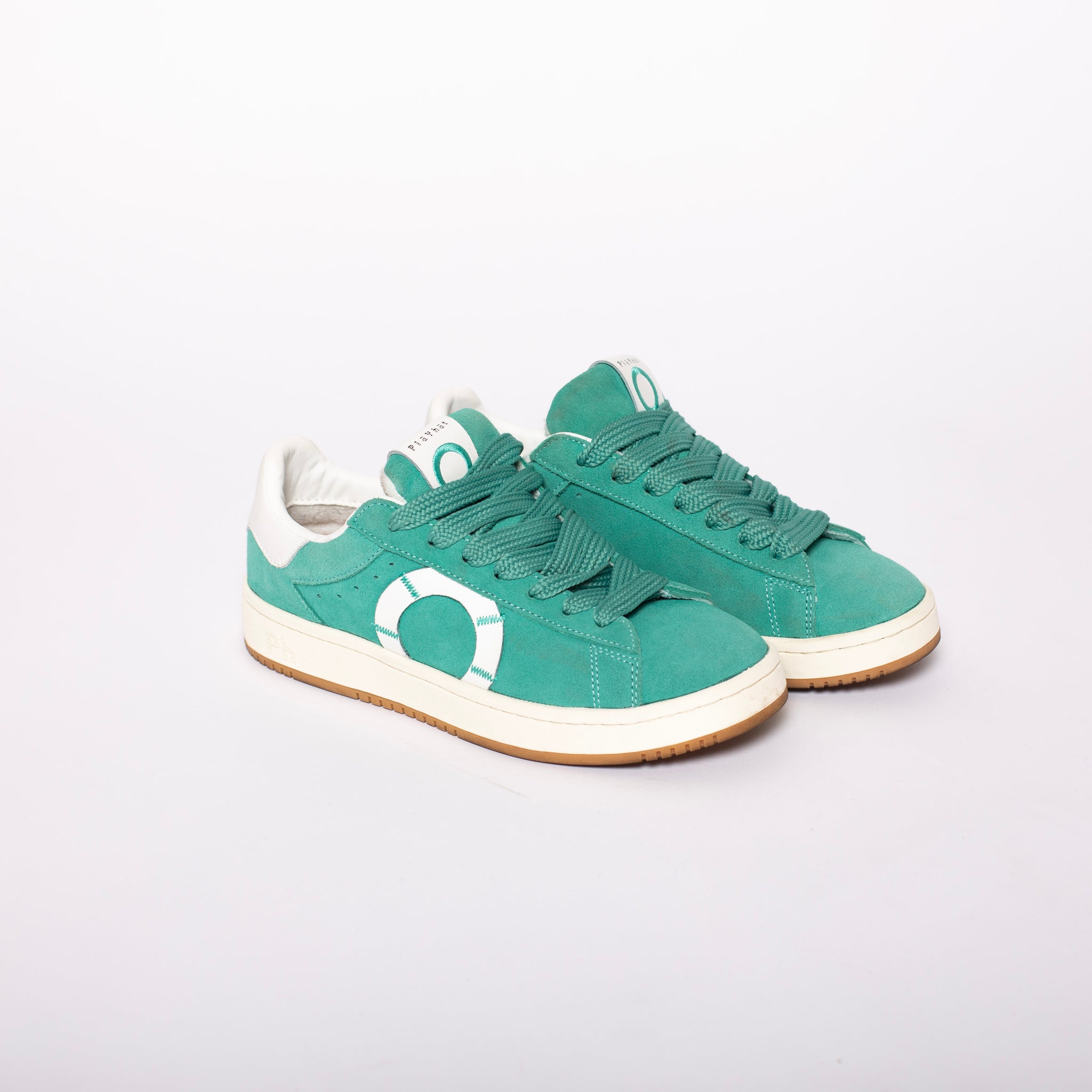 Sneakers in pelle con logo laterale colore Verde