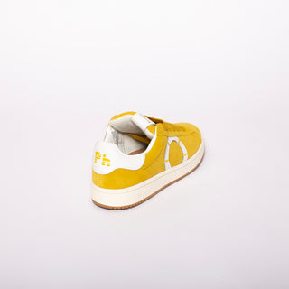 Sneakers in pelle con logo laterale colore Giallo