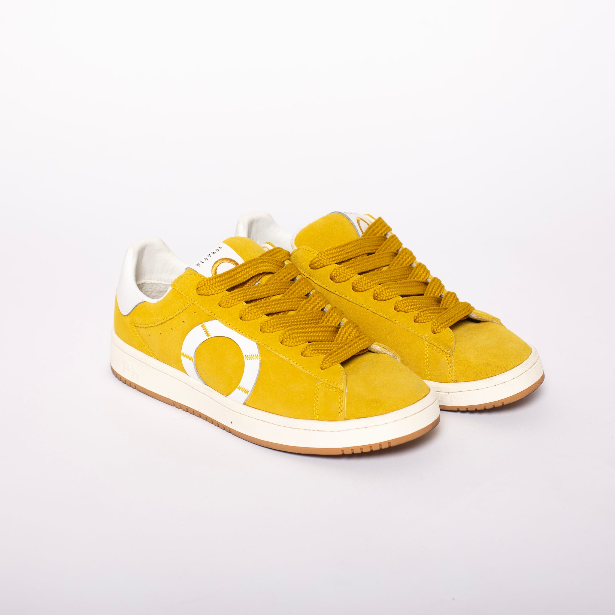 Sneakers in pelle con logo laterale colore Giallo