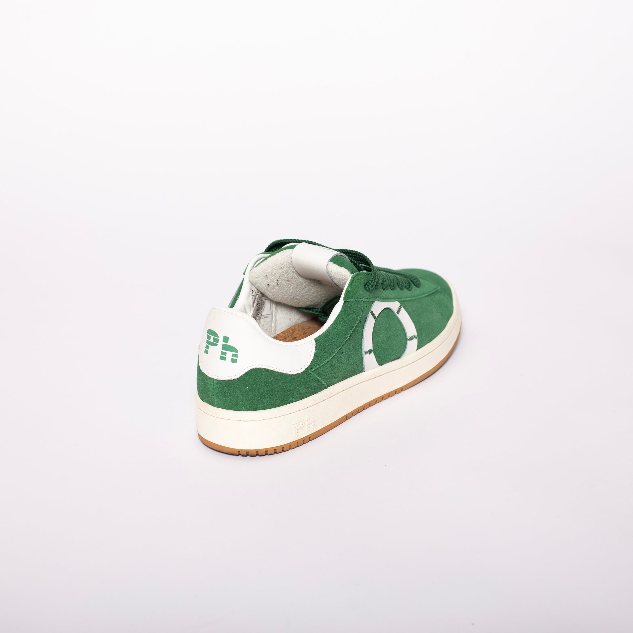 Sneakers in pelle con logo laterale colore Verde