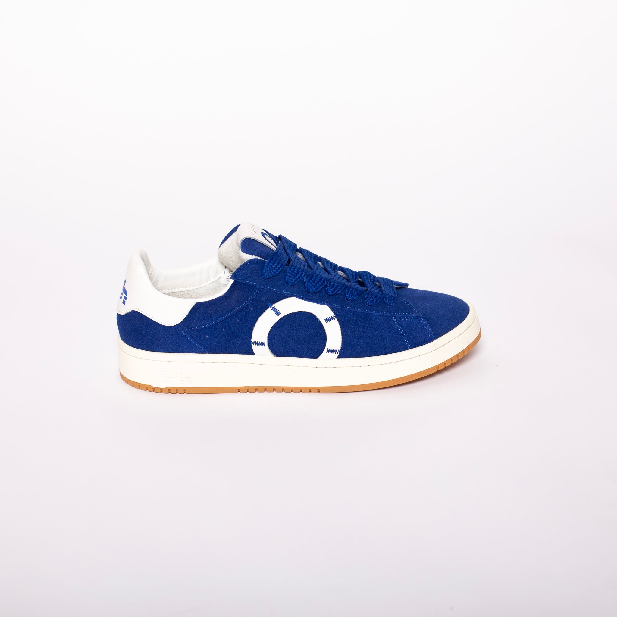 Sneakers in pelle con logo laterale colore Blu