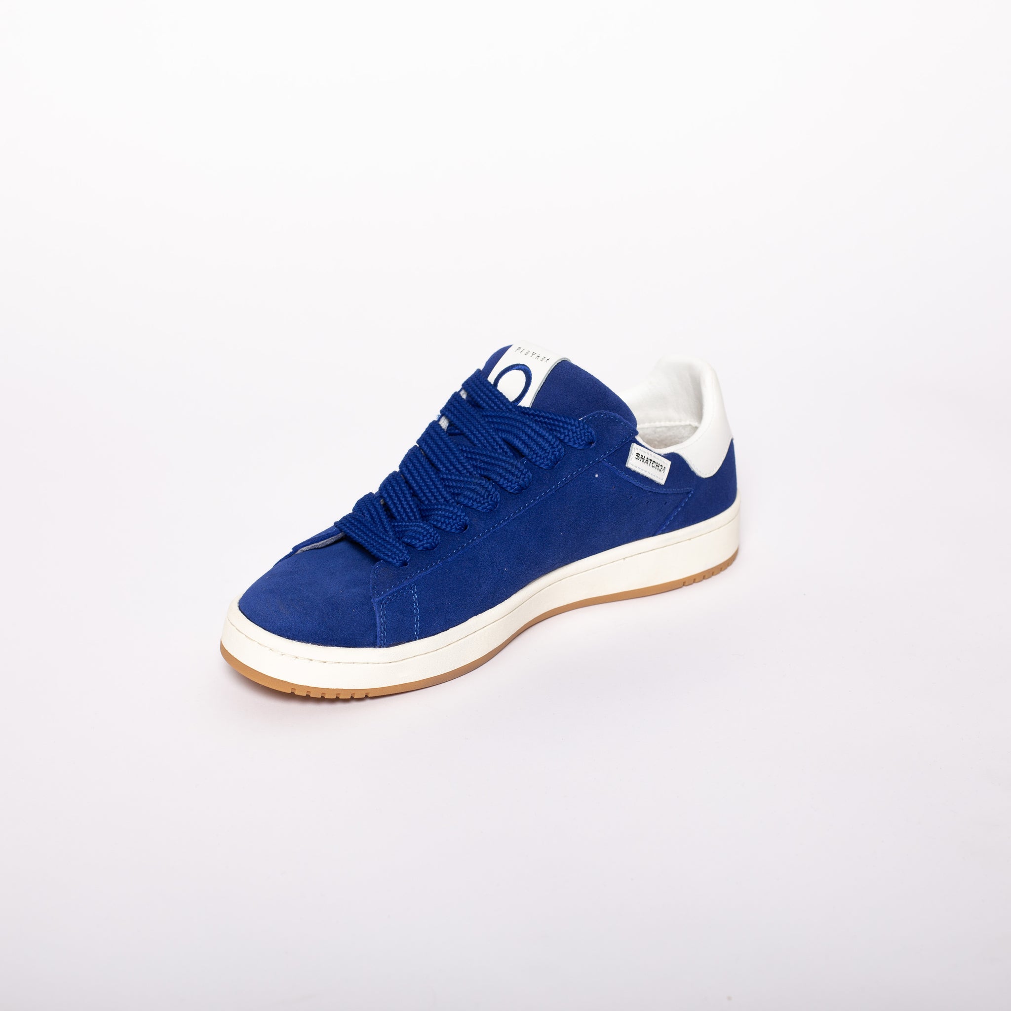 Sneakers in pelle con logo laterale colore Blu