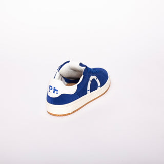 Sneakers in pelle con logo laterale colore Blu