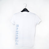 Retro T-shirt con logo grande Snatch24 azzurro